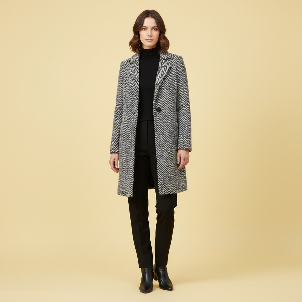Elegant Long Wool Coat | Women's Outerwear