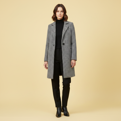 Elegant Long Wool Coat | Women's Outerwear