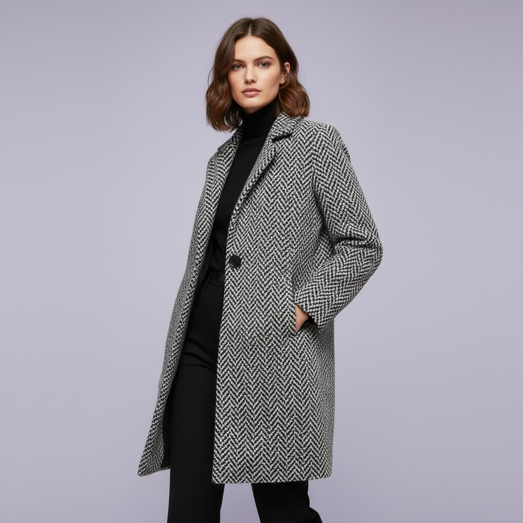 Elegant Long Wool Coat | Women's Outerwear